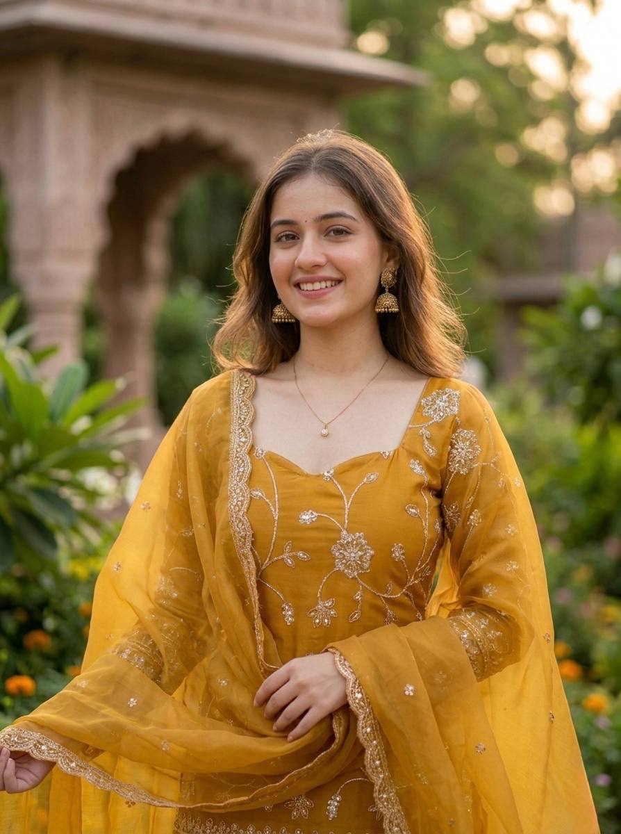 Evara Frendy Silk Zari Palazzo Set