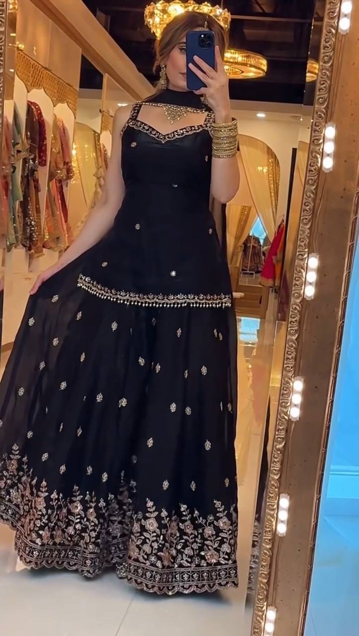 Zivanta Frendy Silk Zari Sharara Set
