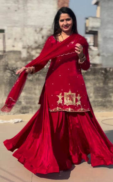 Zeraya Crep Silk Handwork Lehenga Set