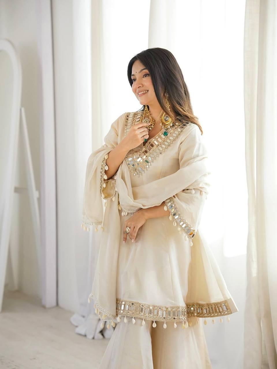 Avenya Organza Mirror Sharara Set