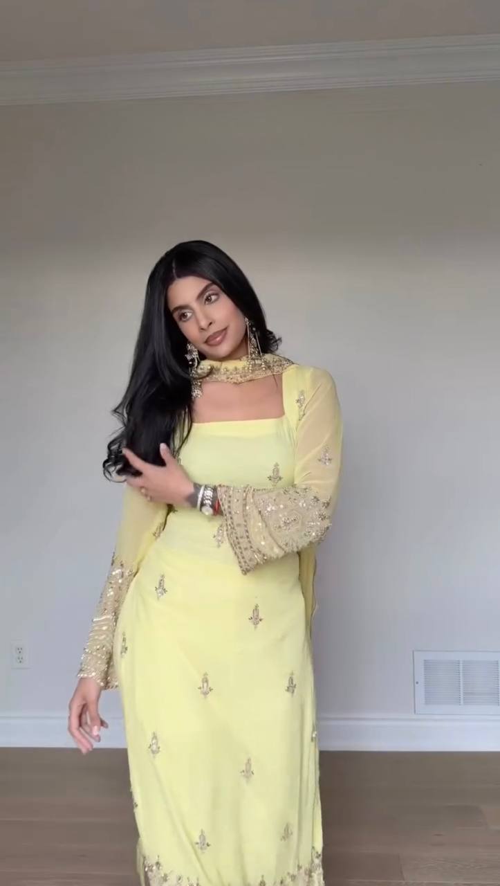 Zivara Georgette Thread Pant Set