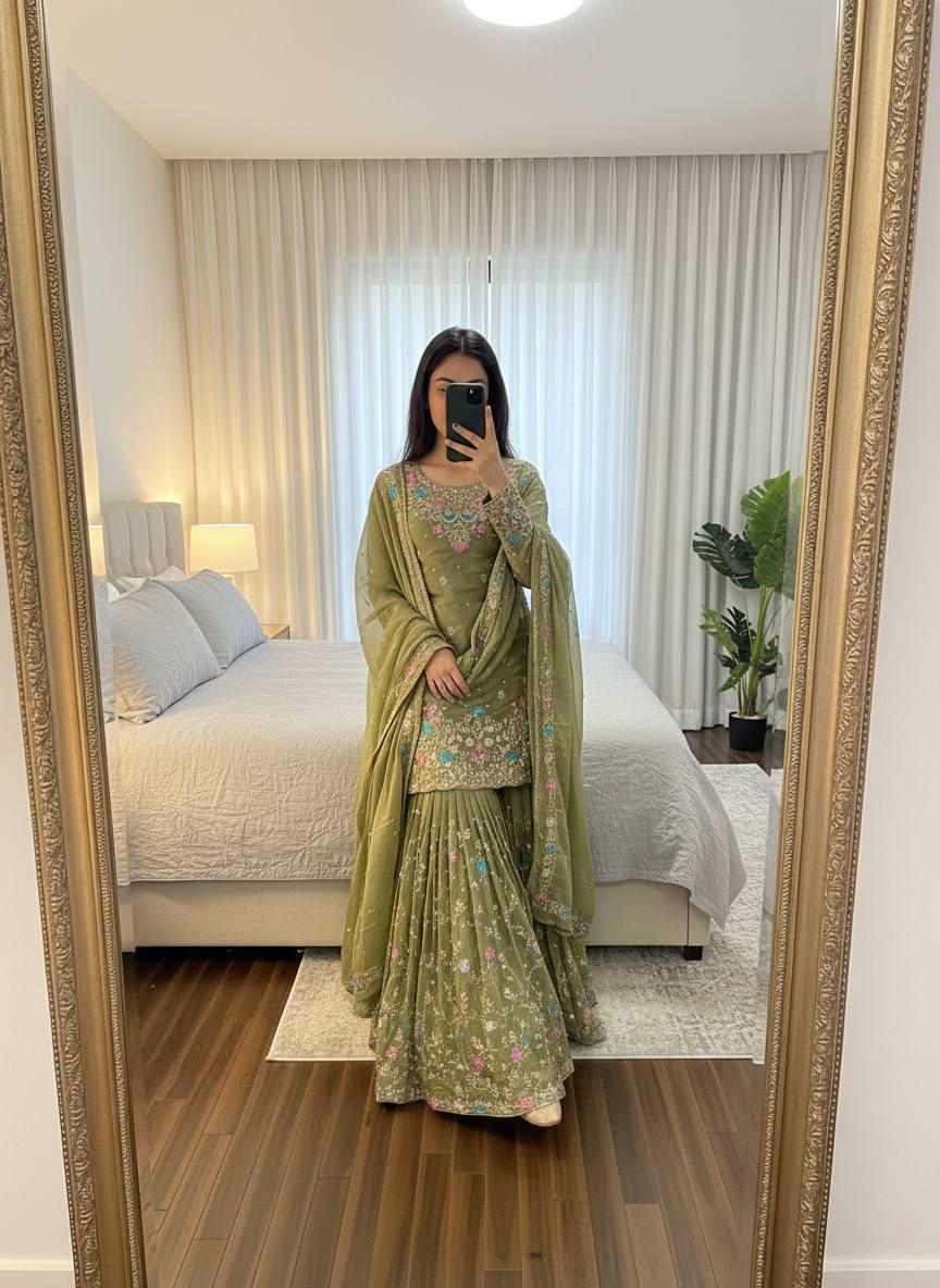 Ziranya Jmc Silk Moti Anarkali Set