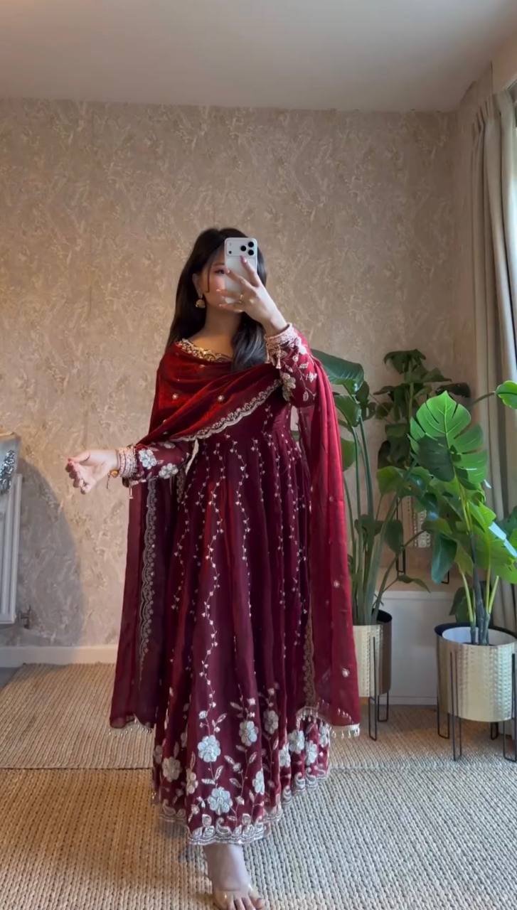 Elmira Fendy Silk Anarkali Set