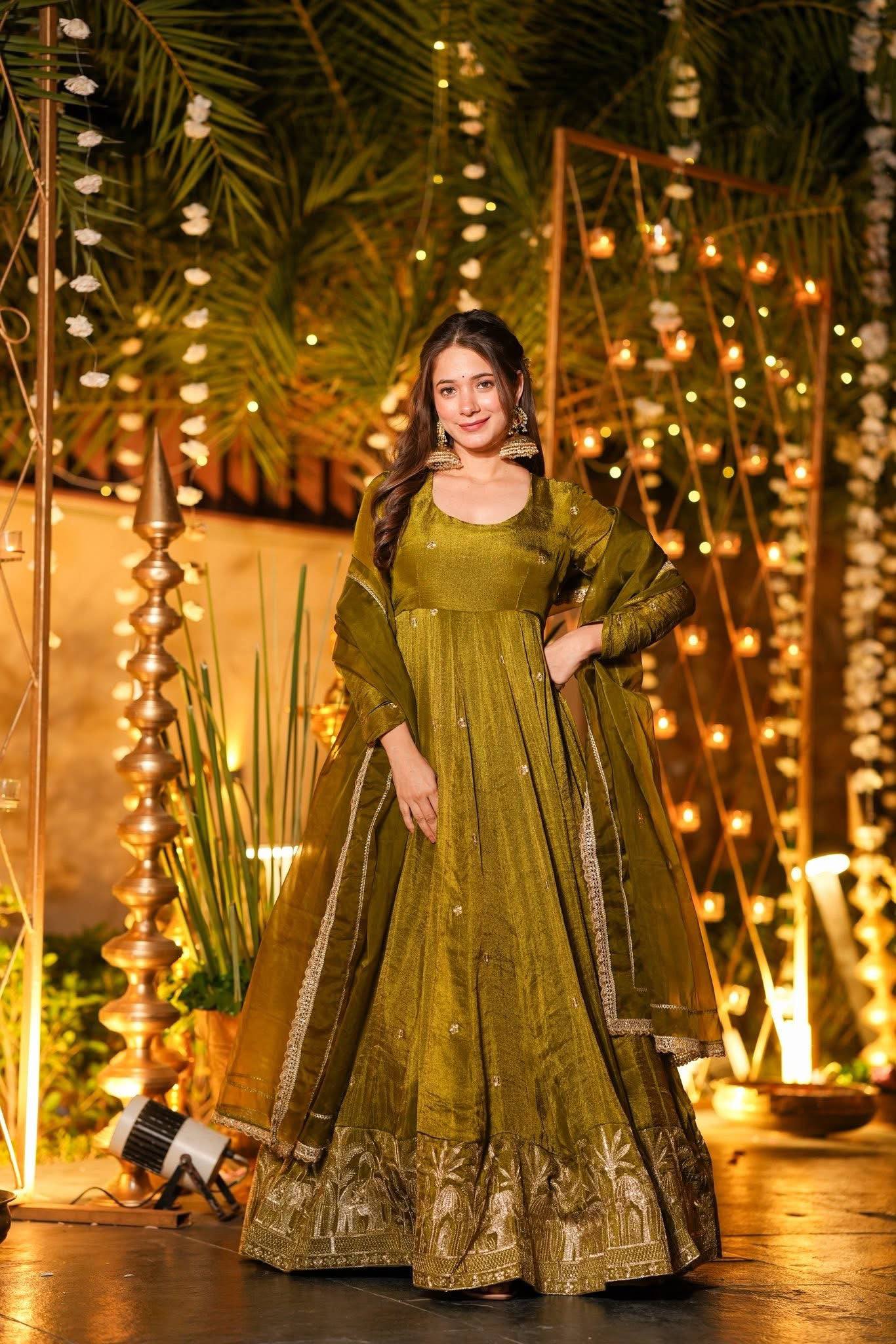 Ruviera Crunchy Silk Anarkali Set