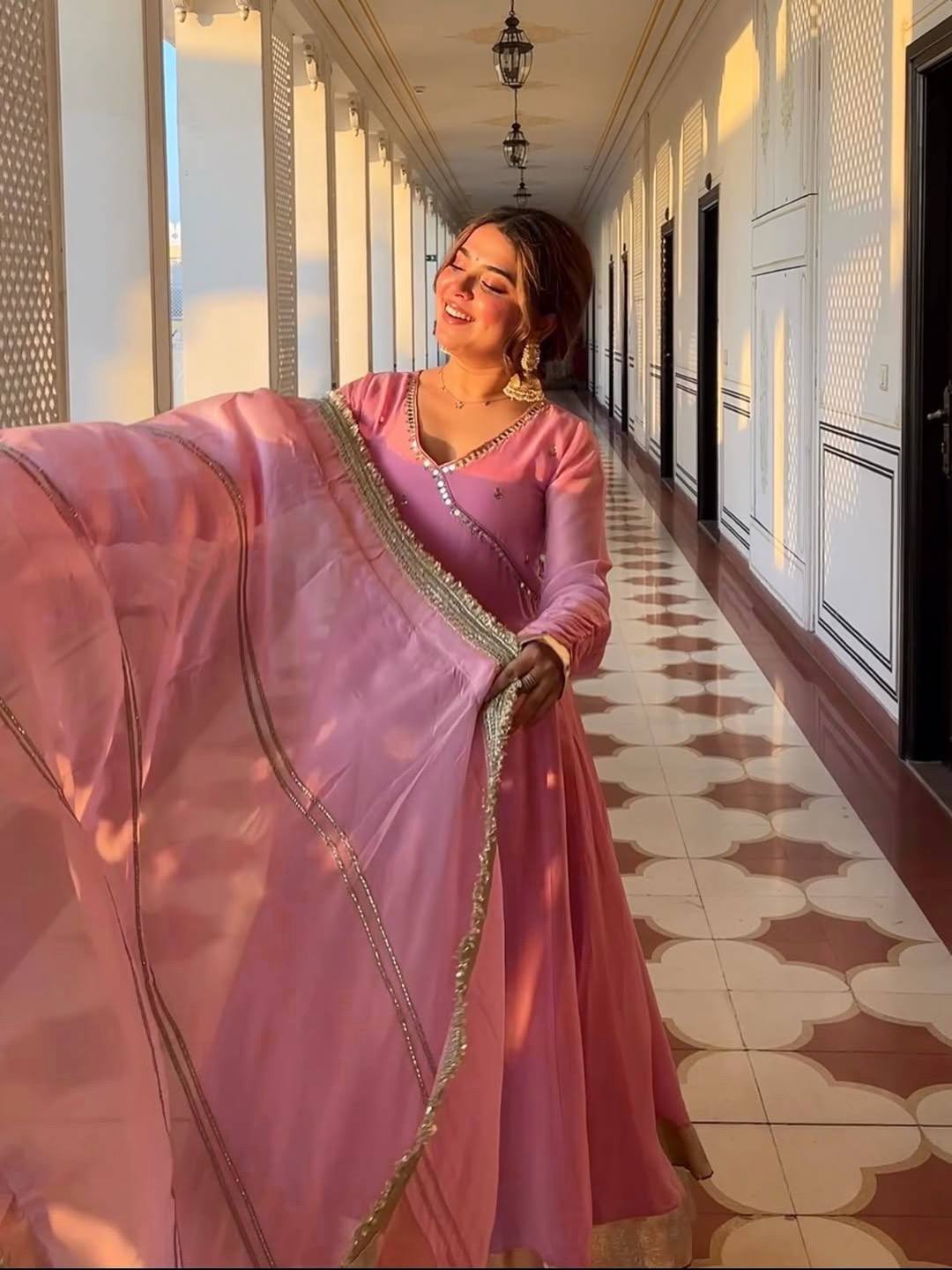 Zehvara Tabby Organza Anarkali Set