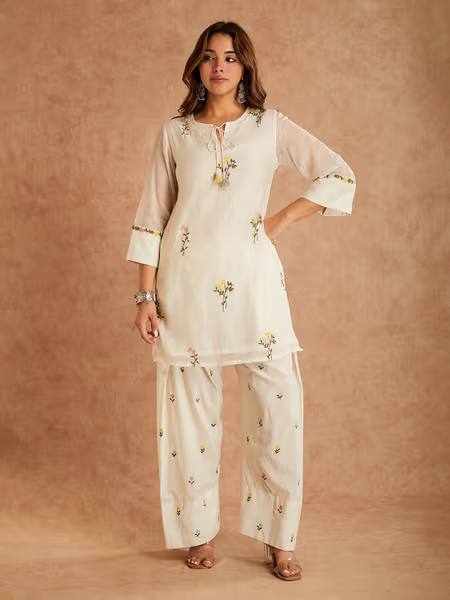 Noor Cotton Silk Embroidered Farshi Set