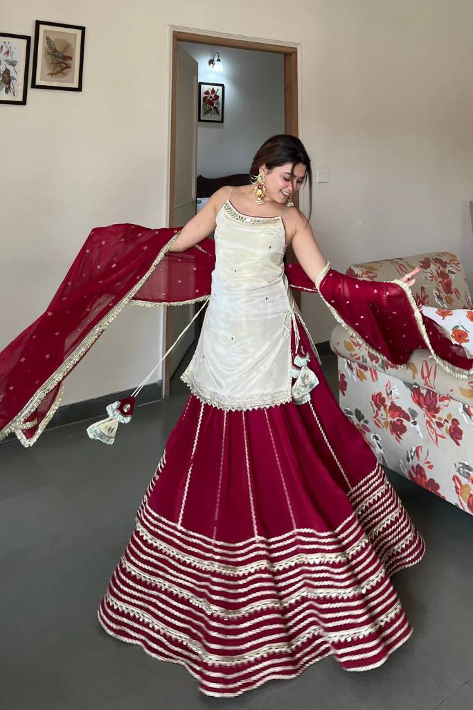 Meher Mirror Work Lehenga Set