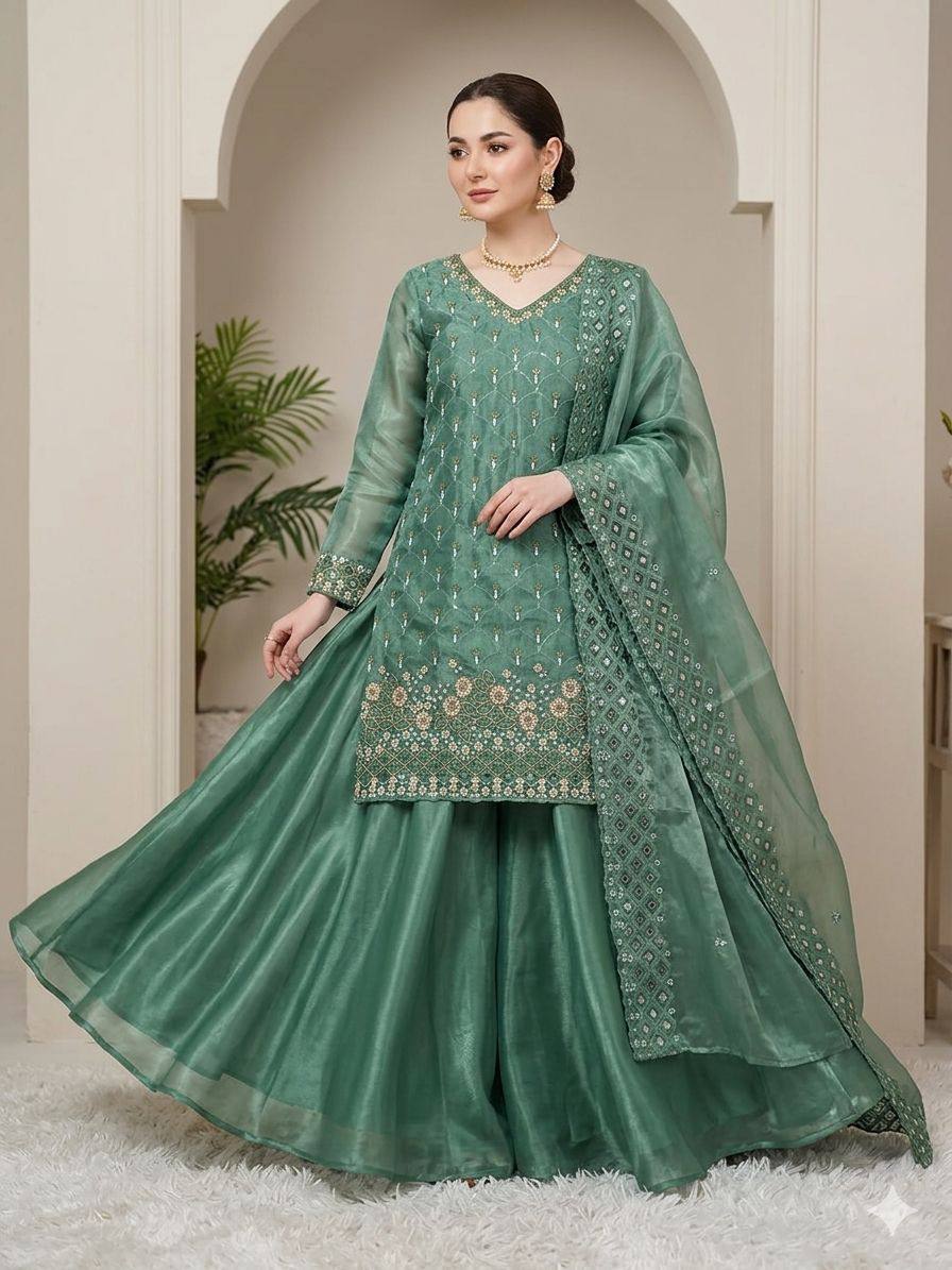 Zaraya Beads & Sequence Fendy Palazzo Set