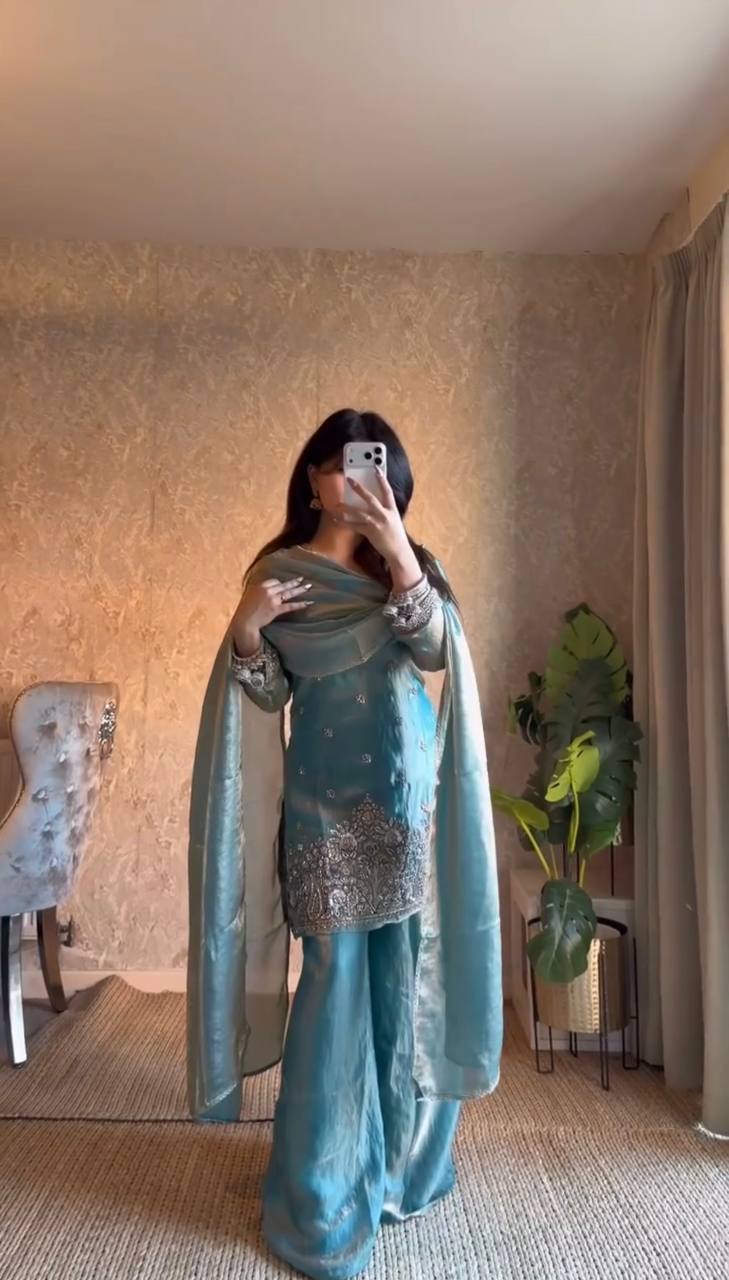 Aafreen Luxe Silk Plazo Set