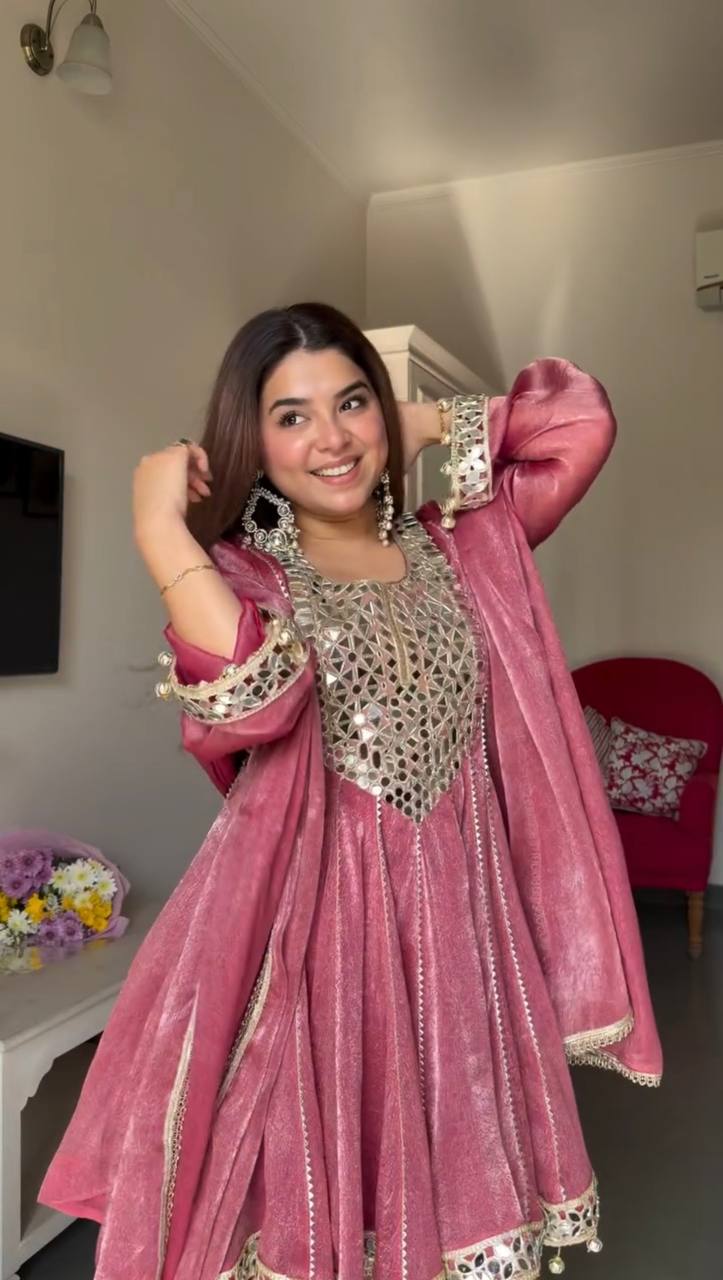 Aaira Meher Mirror Work Dhoti Style Suit Set
