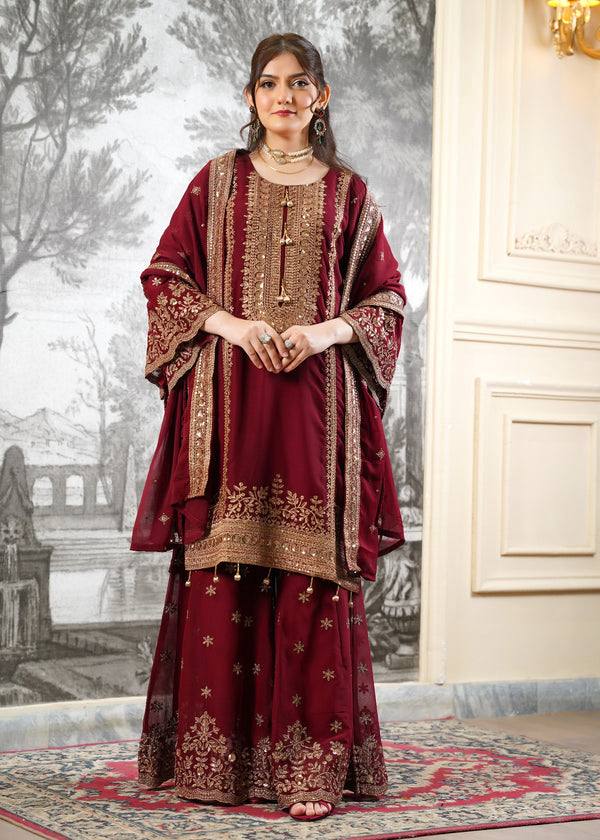 Eira Zohra Embroidered Fendy Sharara Suit Set