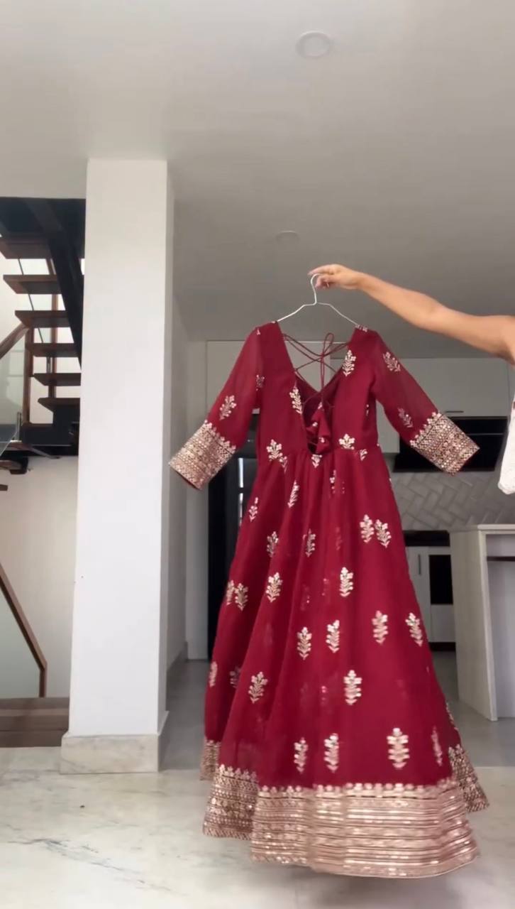 Aadhya Red Anarkali Set