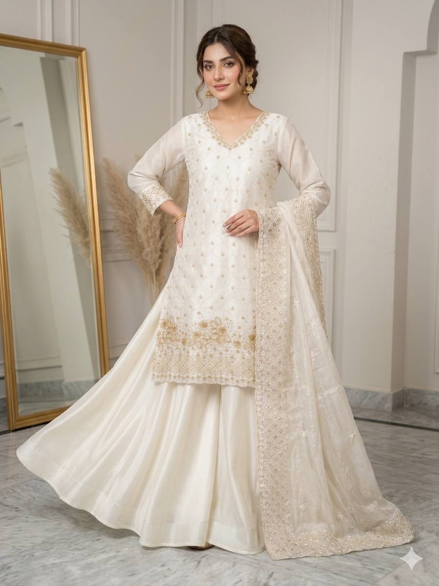 Anaya Ivory Palazzo Set