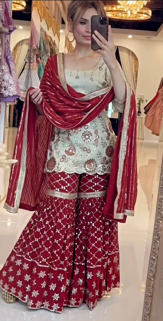 Zyvera Shine Sharara Set
