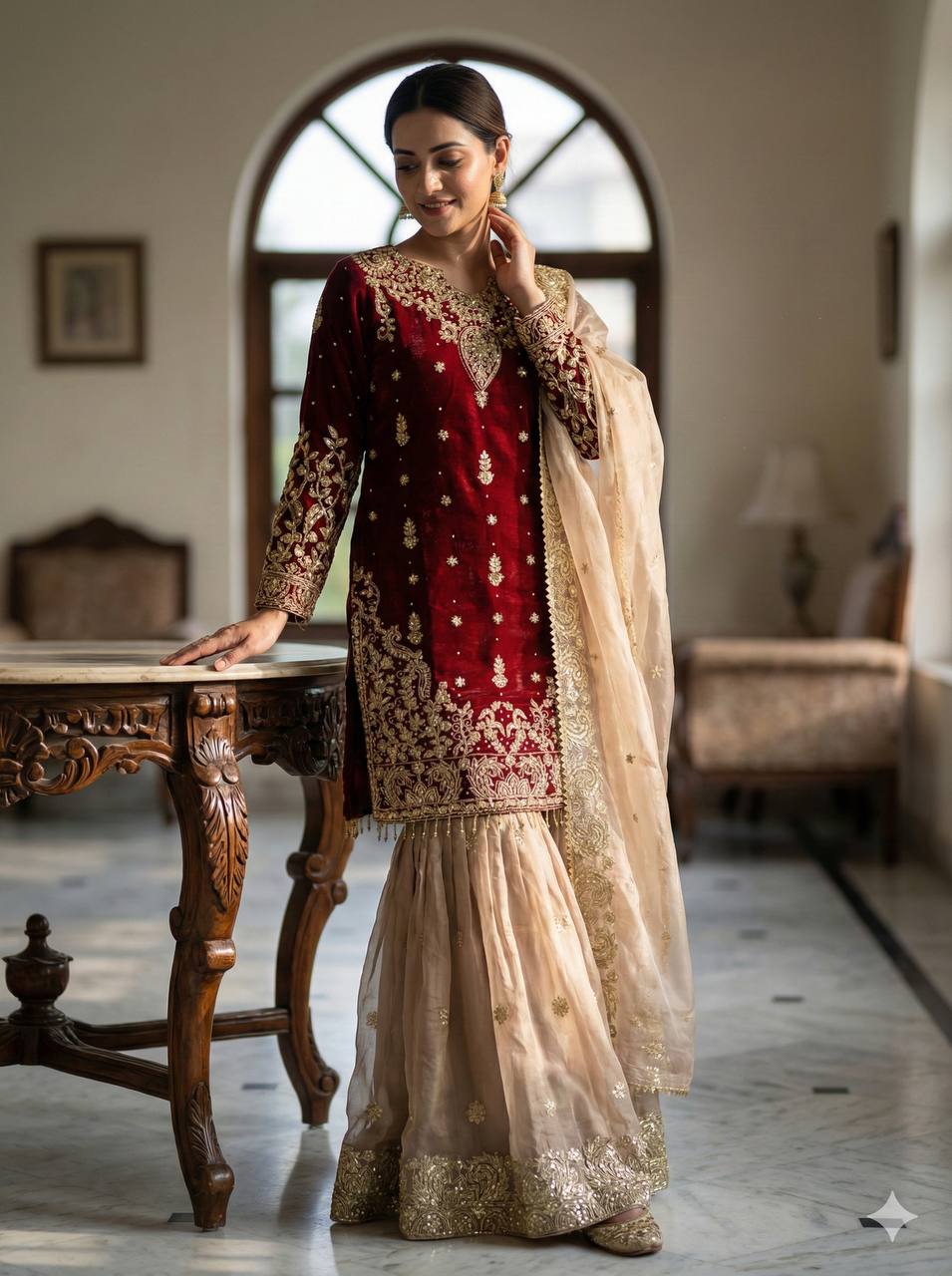 Azirra Dori Spark Sharara Set