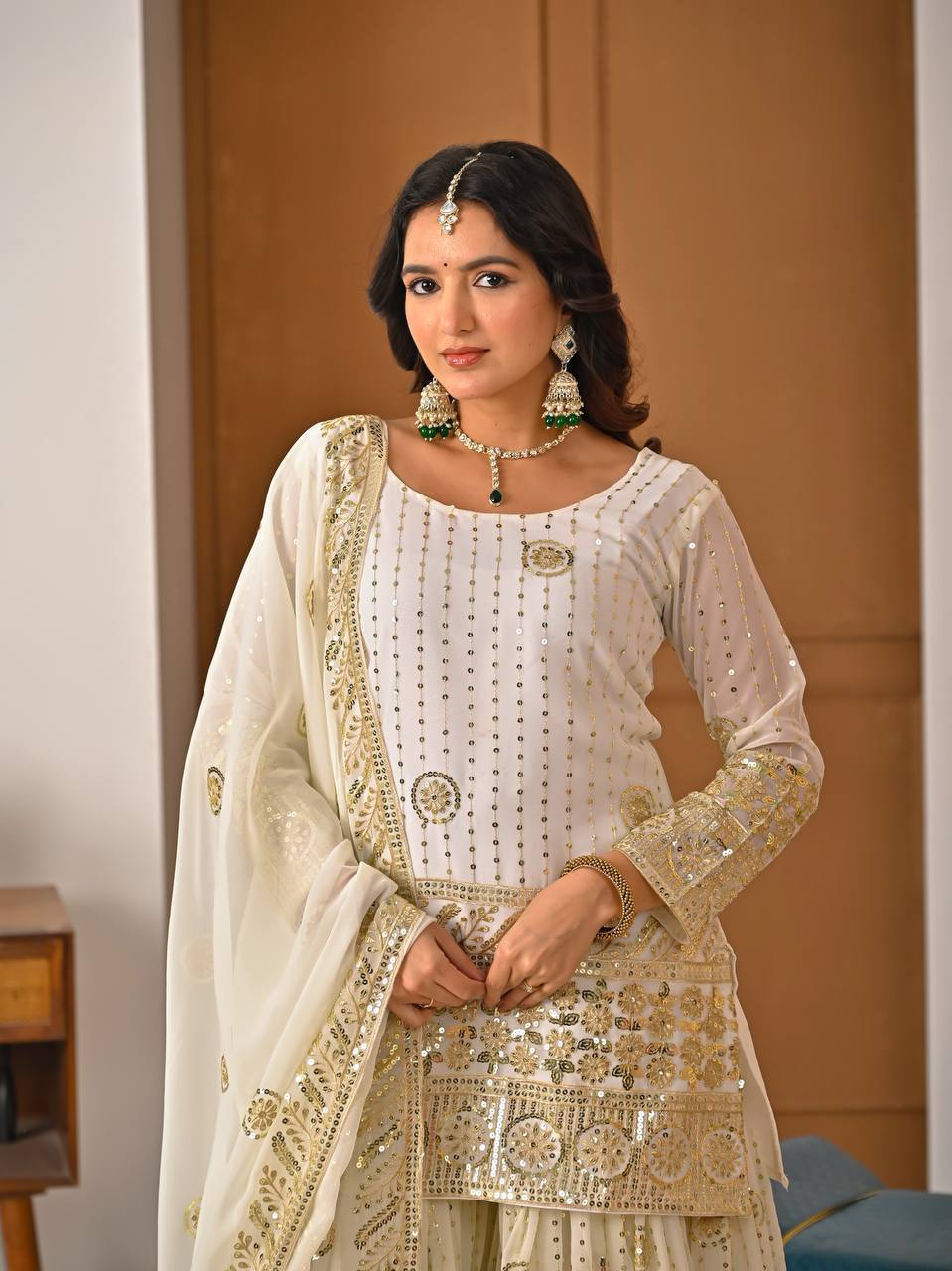 Meher Fox Georgette Sharara Set