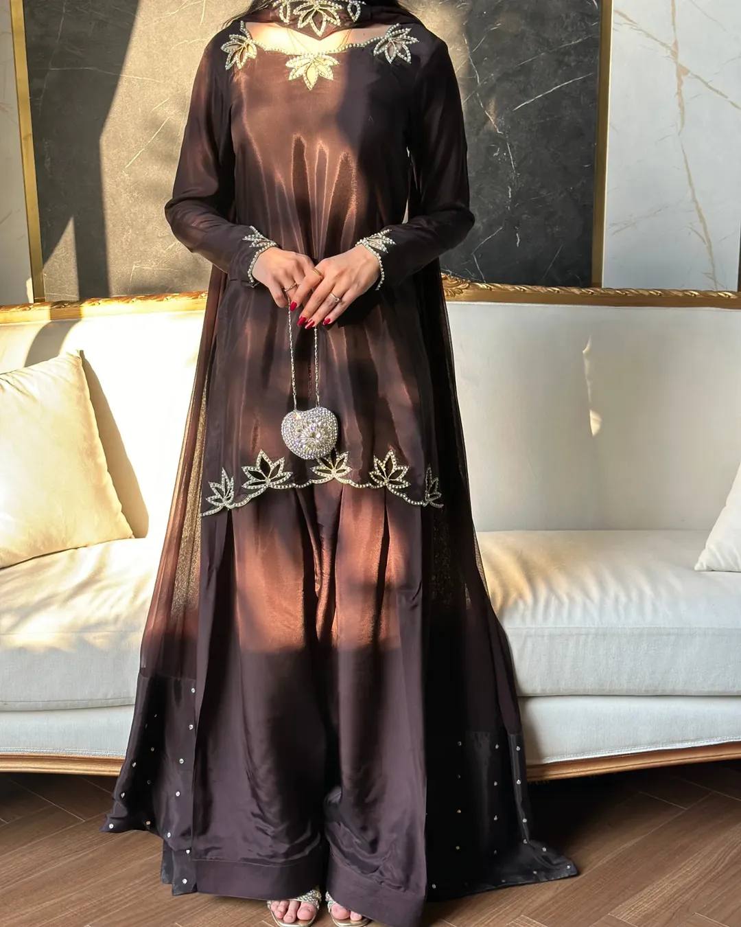 Zeraya Crep Moti Farshi Set