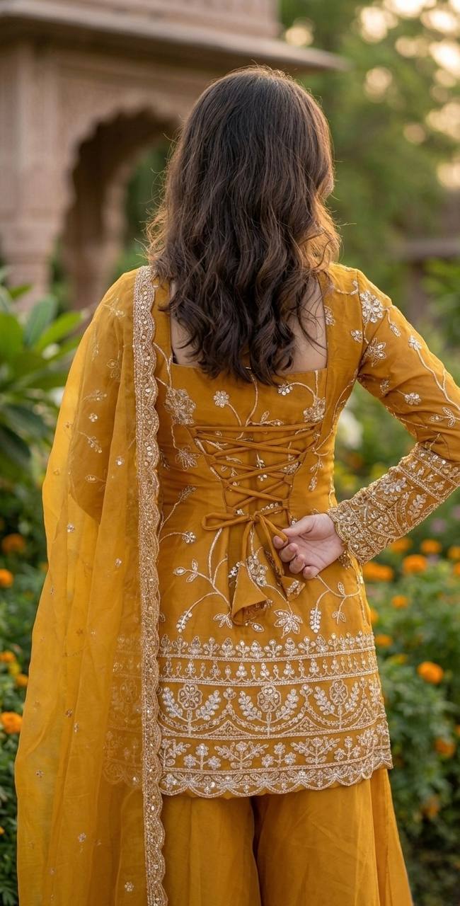 Evara Frendy Silk Zari Palazzo Set