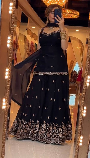 Zivanta Frendy Silk Zari Sharara Set