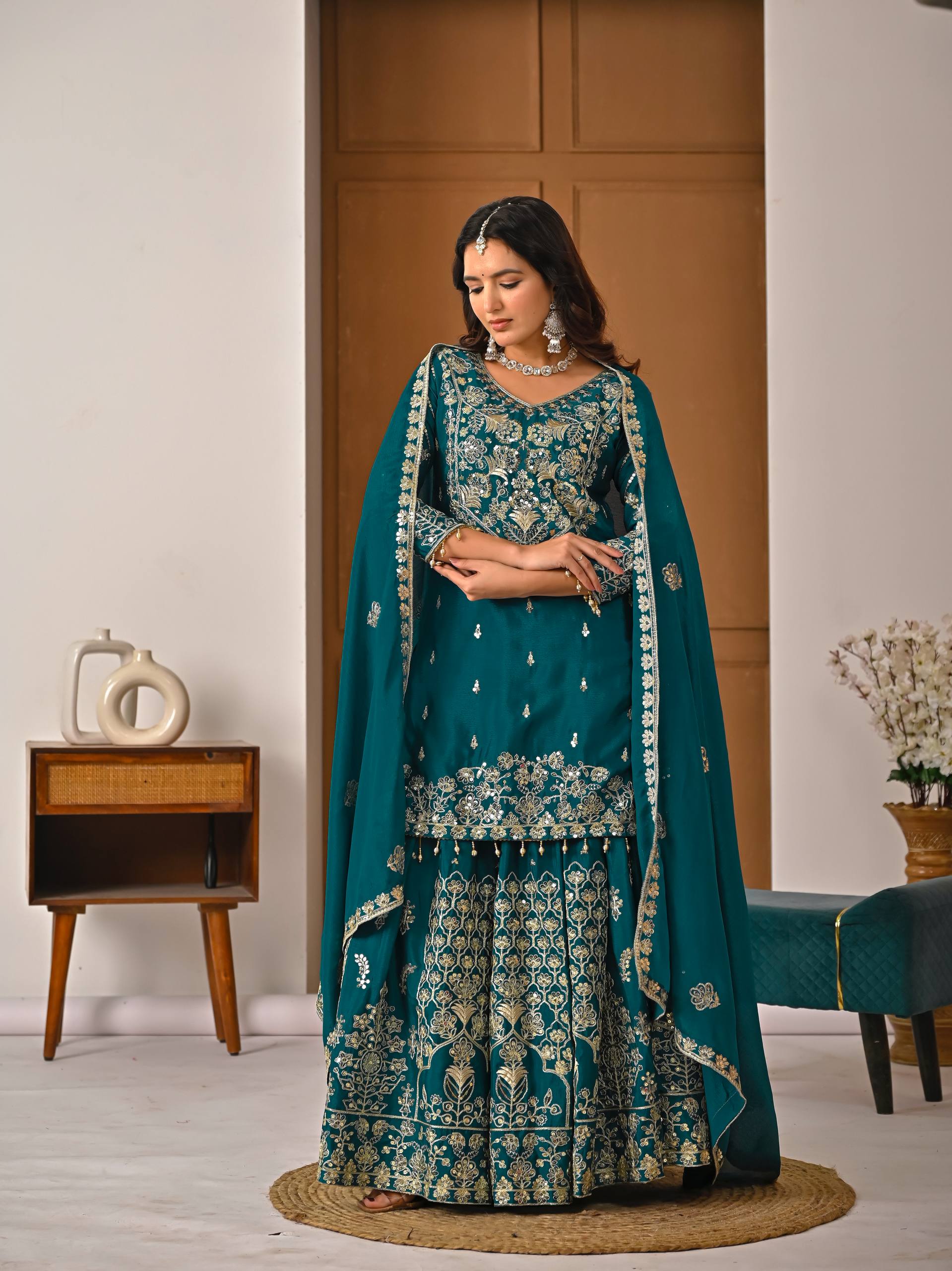 Azelra Chinnon Zari Lehenga Set