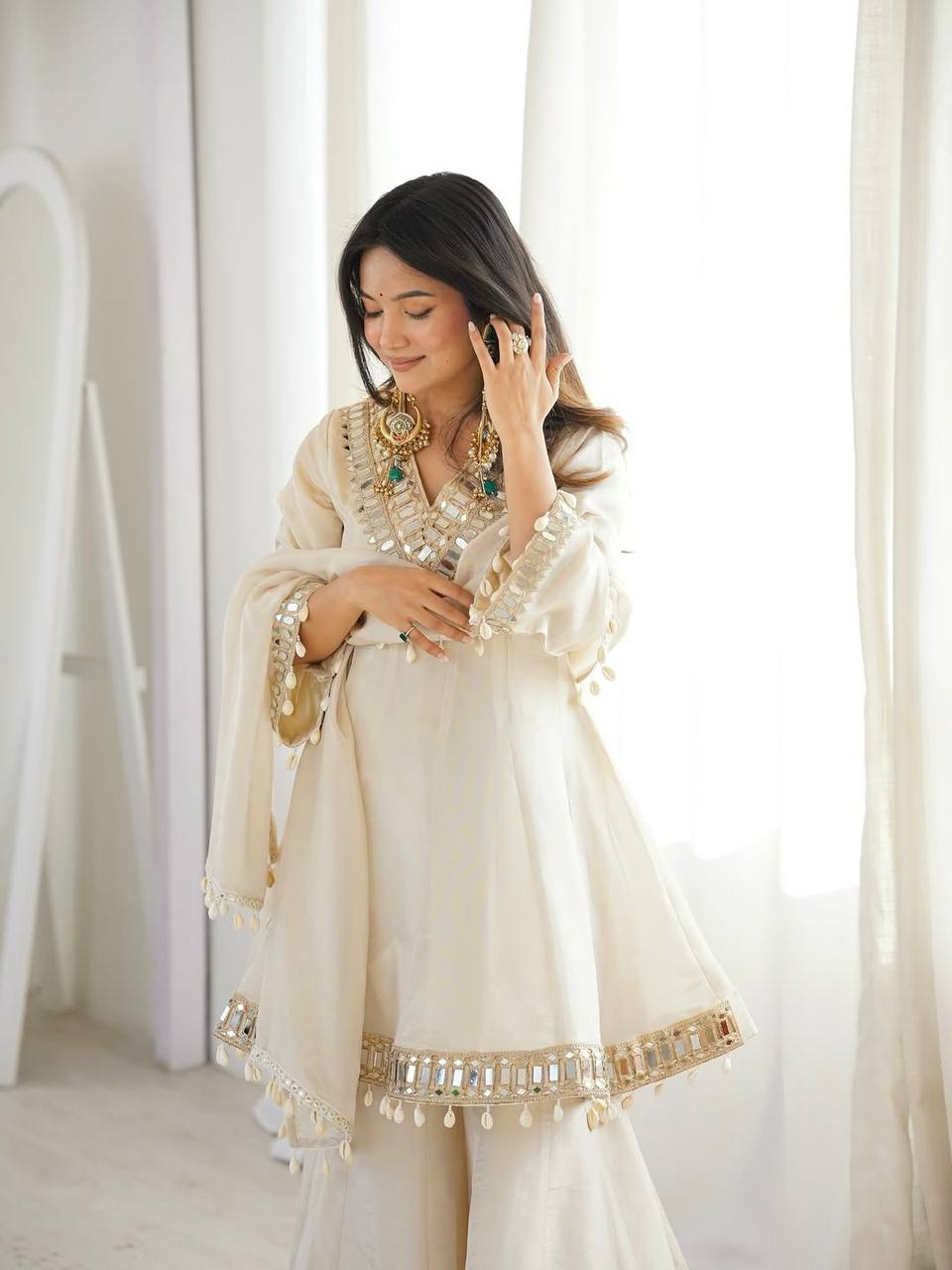 Avenya Organza Mirror Sharara Set