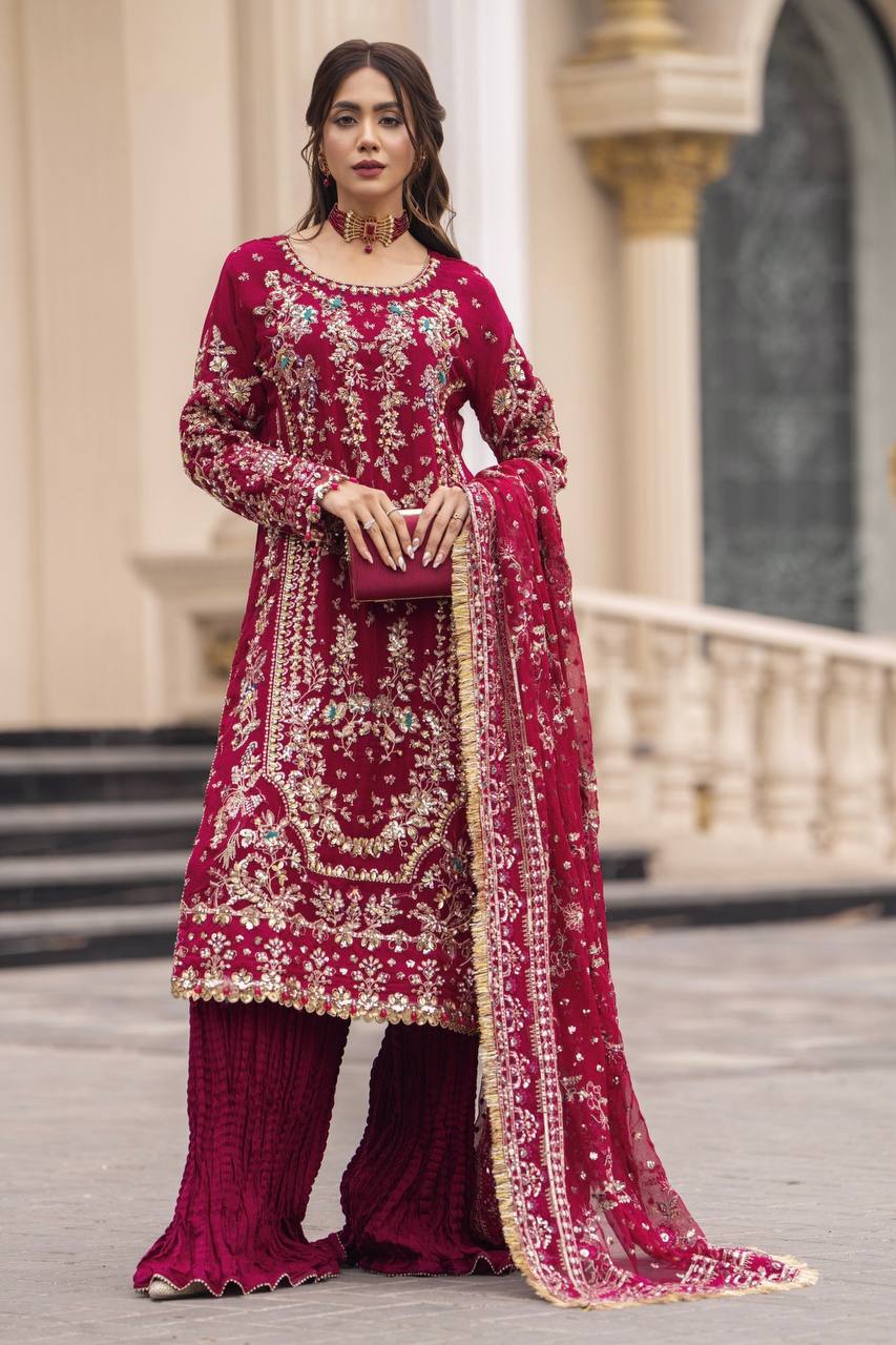 Zynara Georgette Beads Palazzo Set