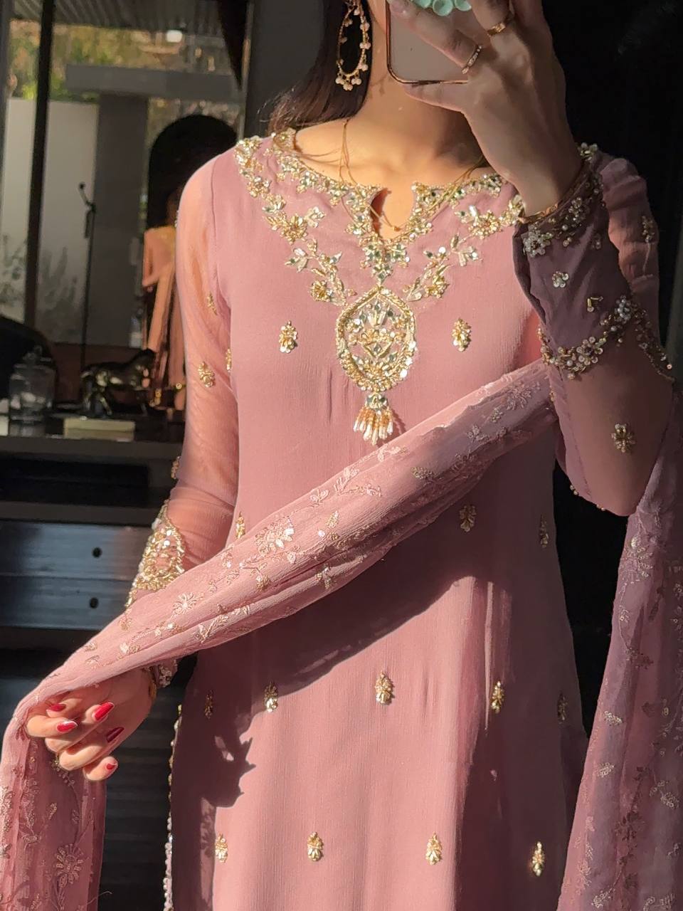Zareeva Georgette Beads Pant Set