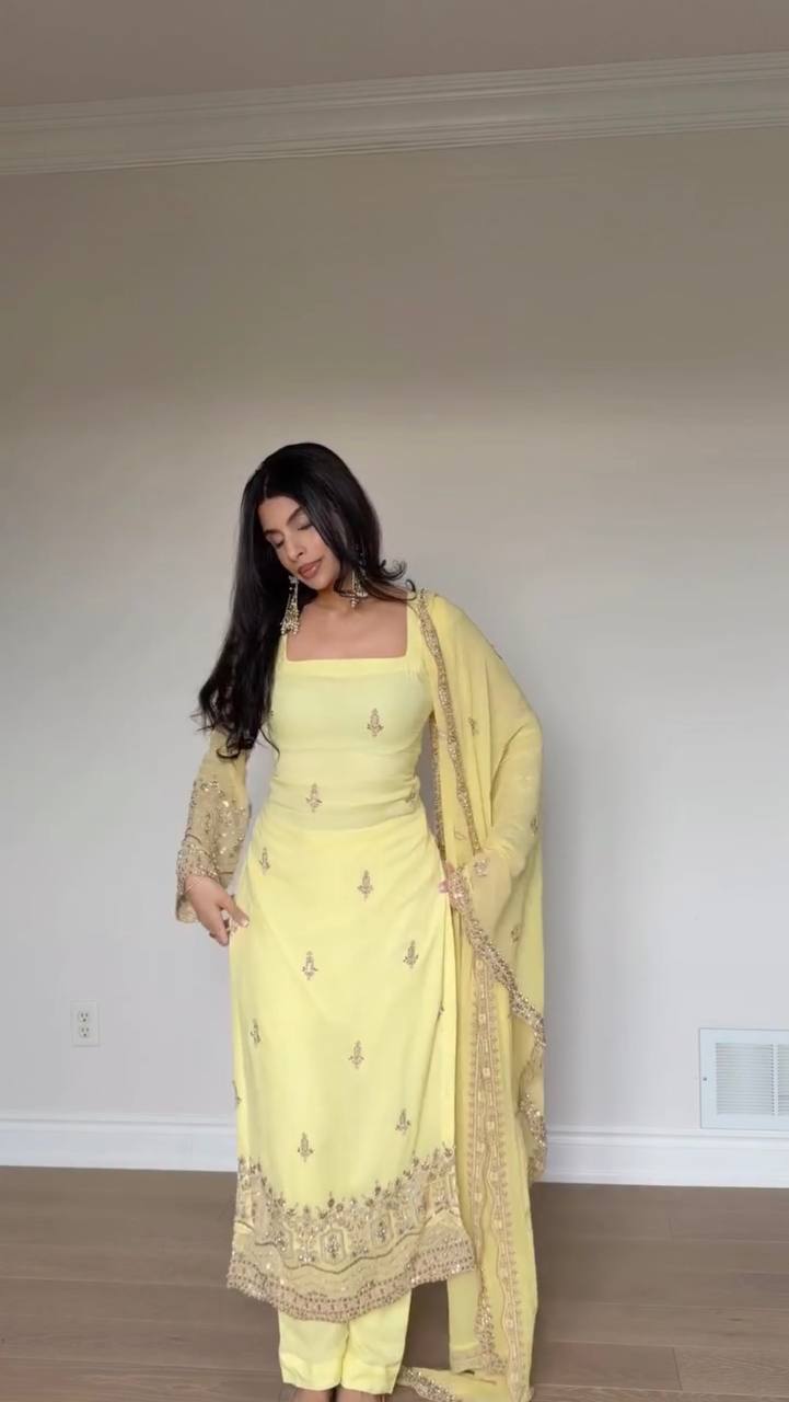 Zivara Georgette Thread Pant Set