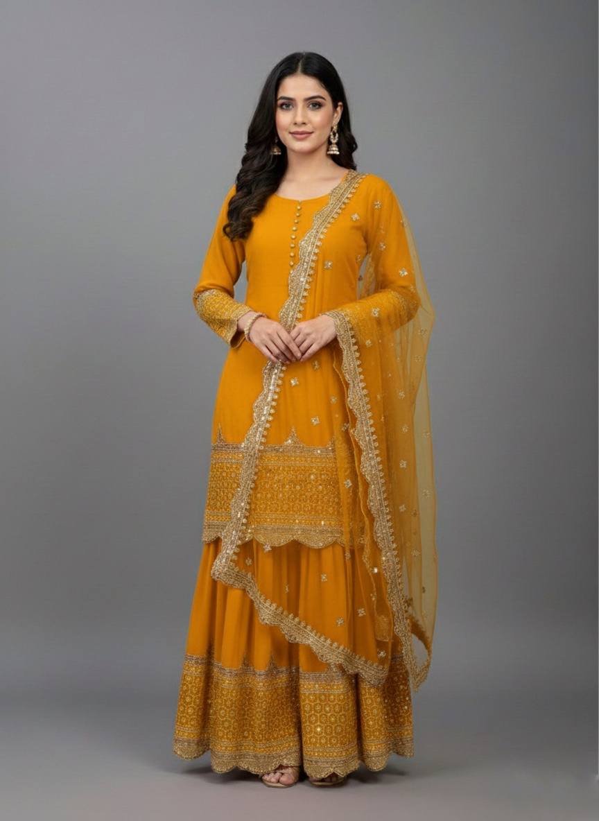 Zarvisha Georgette Potli Sharara Set
