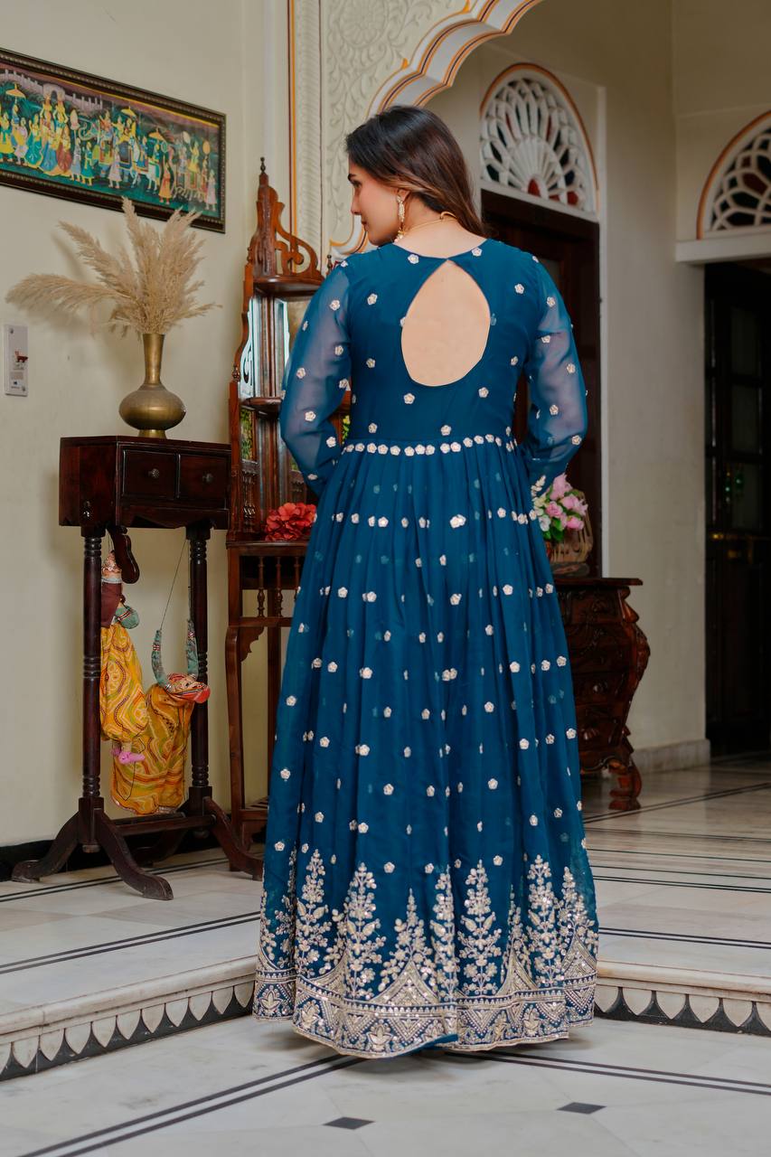 Neyrisa Georgette Flair Gown Set