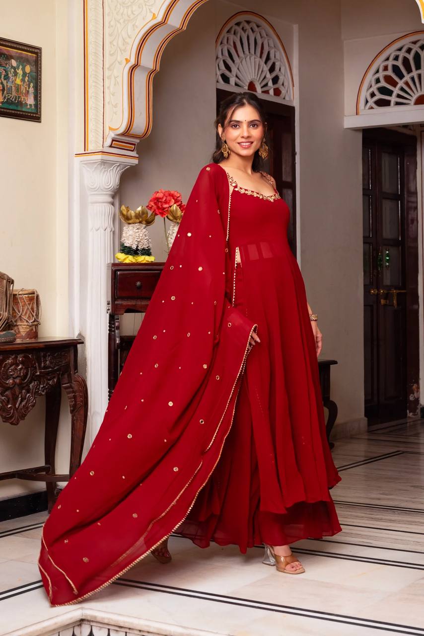 Mirraya Georgette Mirror Work Suit Set