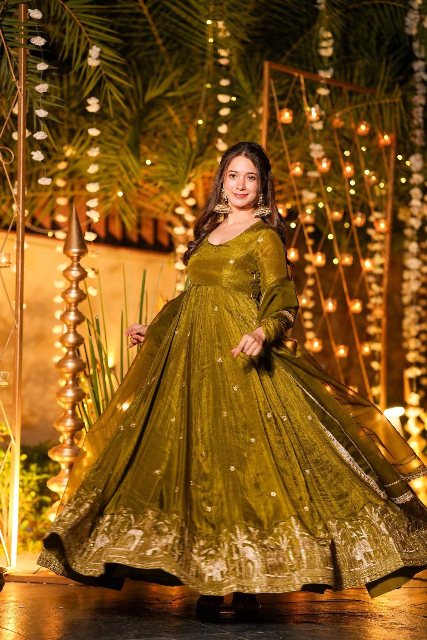 Ruviera Crunchy Silk Anarkali Set