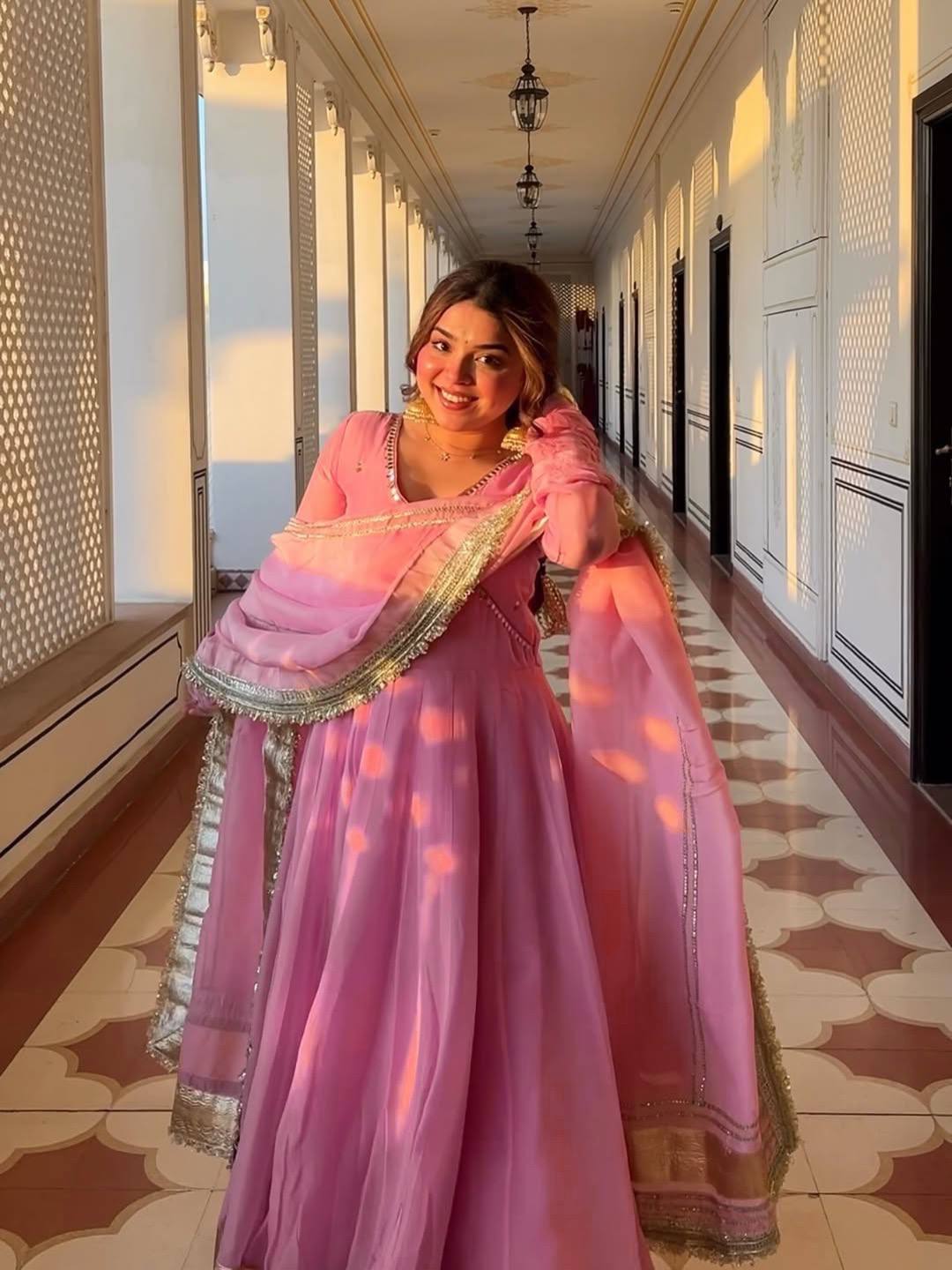Zehvara Tabby Organza Anarkali Set