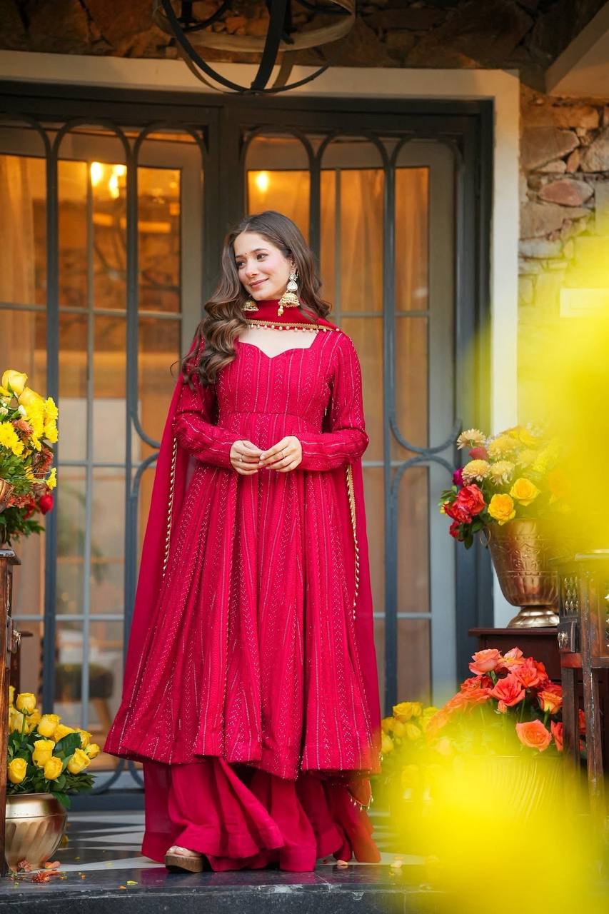 Myra Embroidered Georgette Suit Set