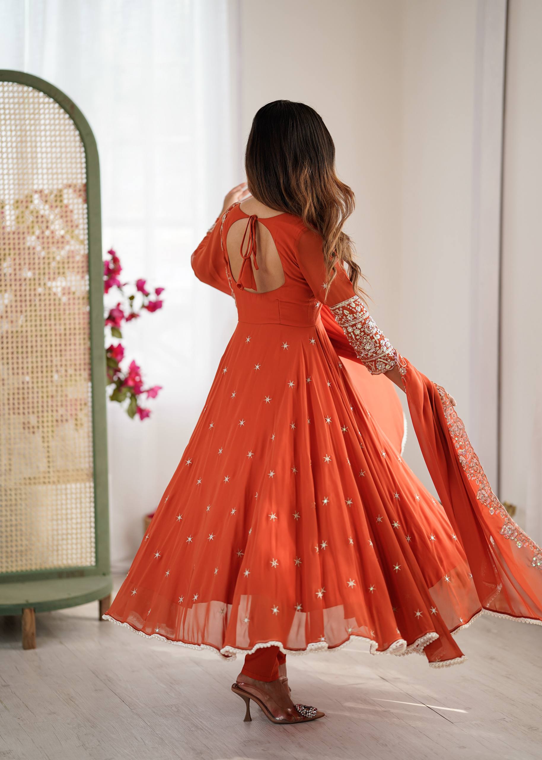 Meher Rainbow Sequence Anarkali Gown Set