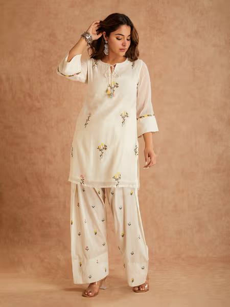 Noor Cotton Silk Embroidered Farshi Set