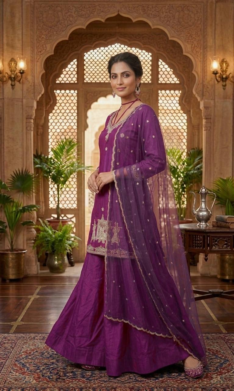 Zarmina Beads & Sequence Crepe Silk Lehenga Set