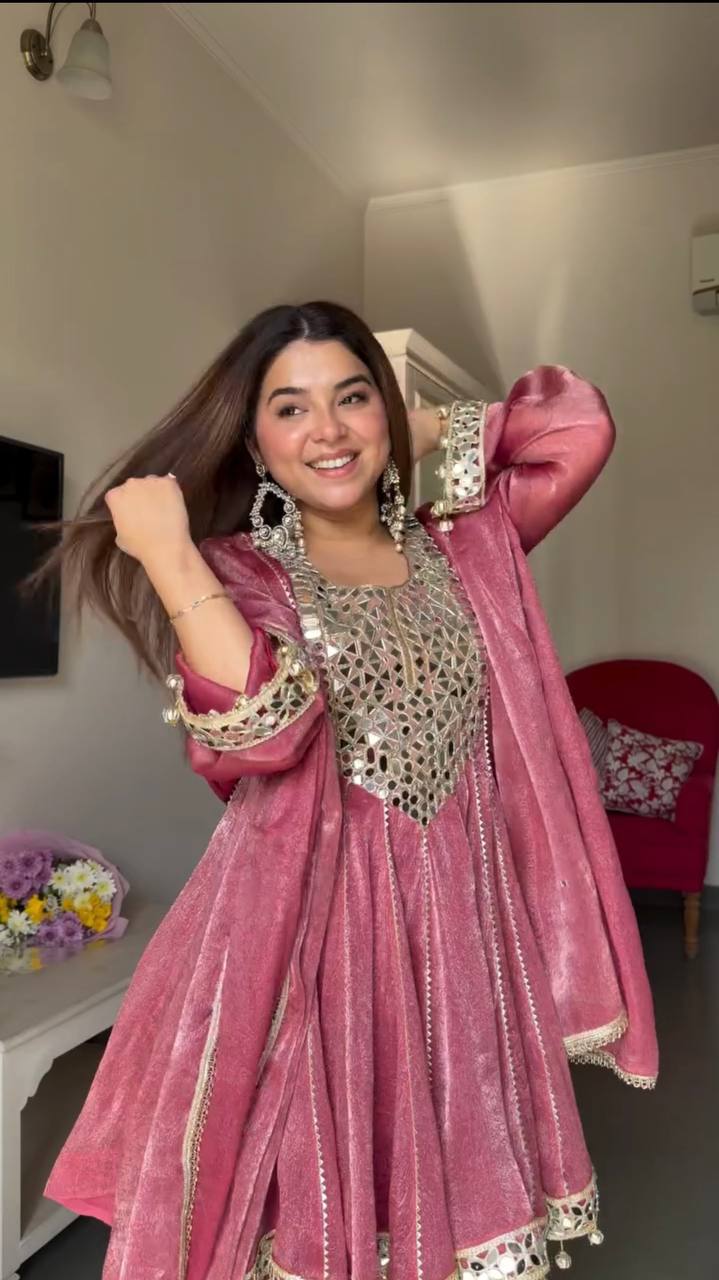 Aaira Meher Mirror Work Dhoti Style Suit Set