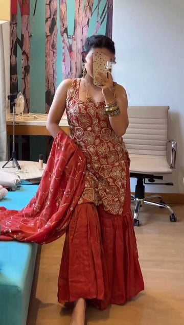 Phuleri hand work sharara set