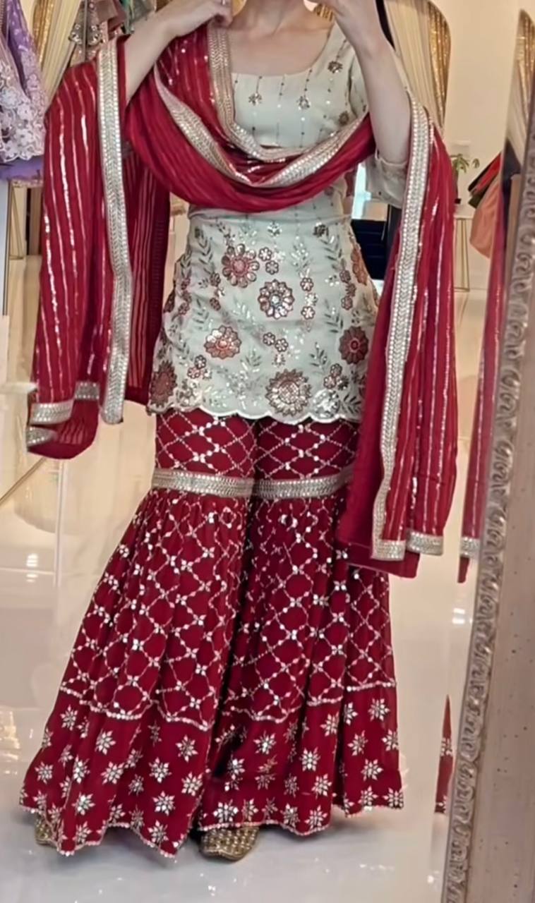 Zyvera Shine Sharara Set