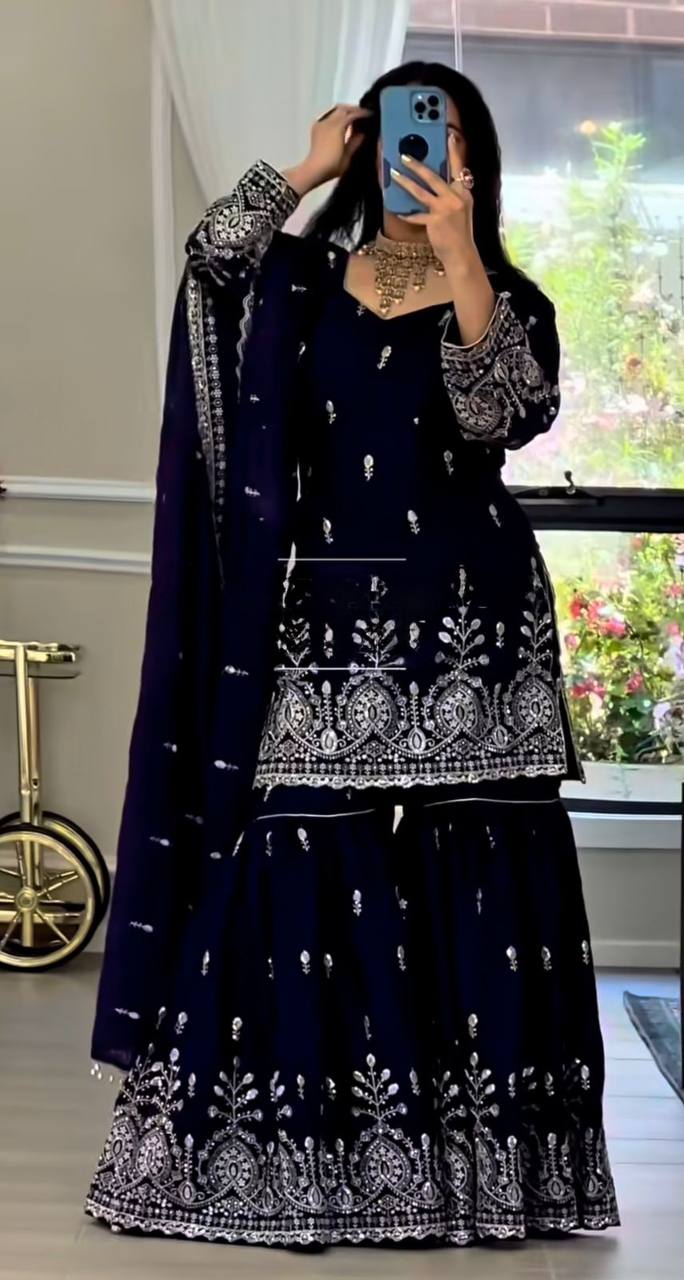 Zyvana Georgette Sequence Sharara Set