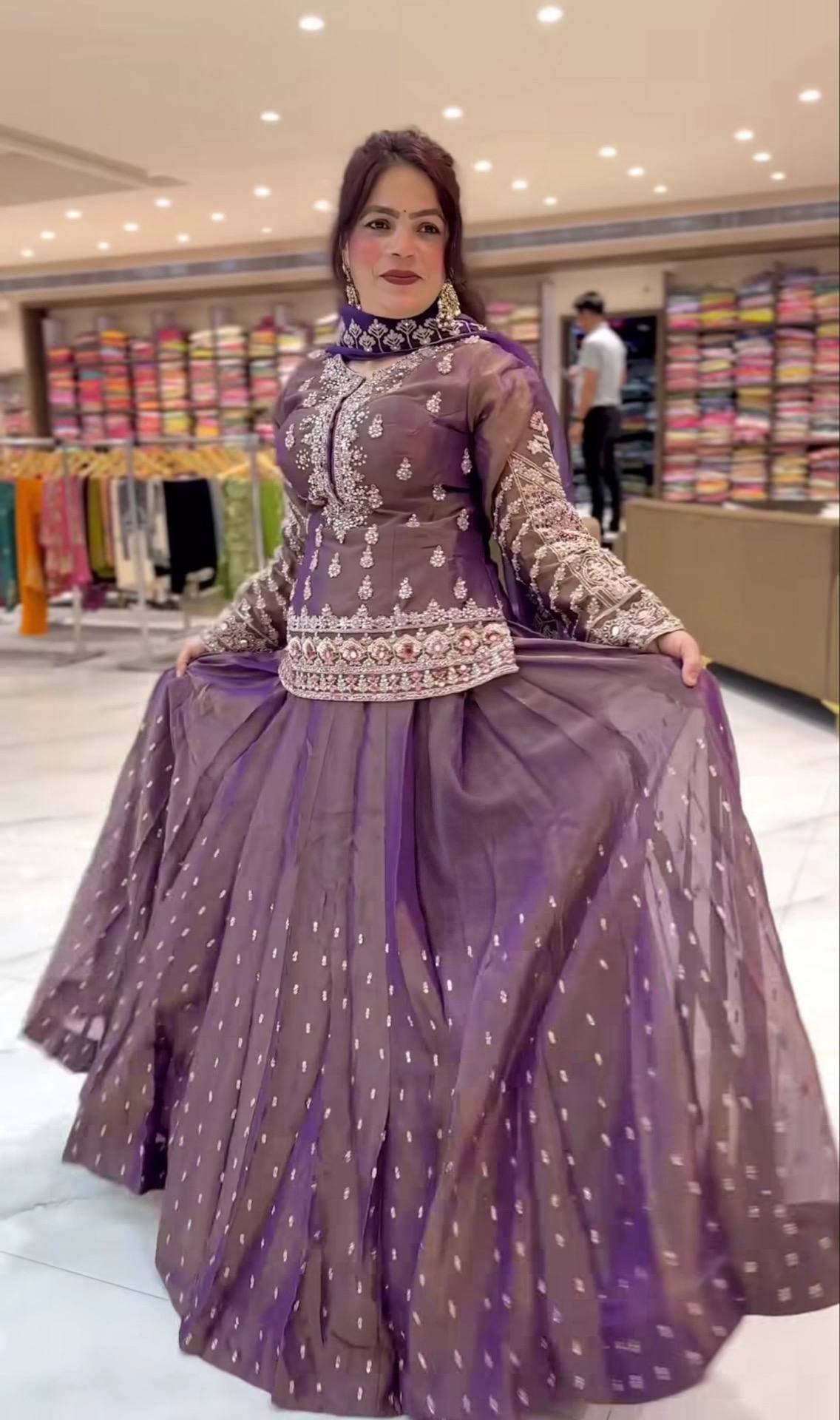 Zerina Simmer Silk Moti Lehenga Set