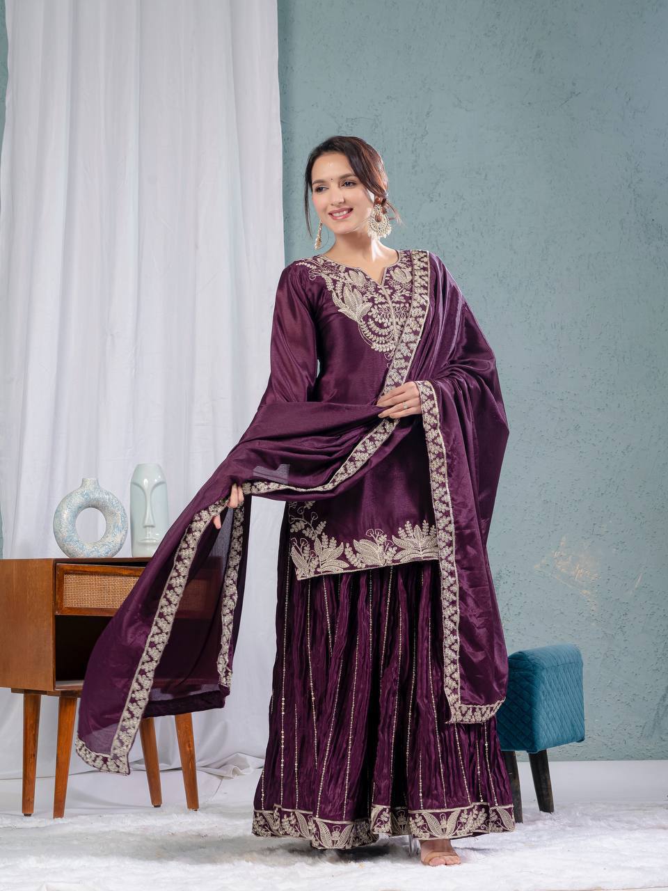 Zarevia Chinnon Code Sharara Set