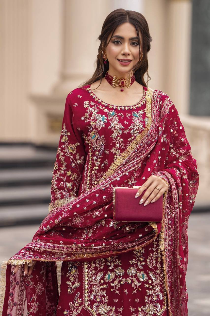 Zynara Georgette Beads Palazzo Set