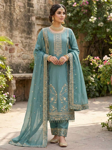 Azeera GMY Silk Sequence Palazzo Set