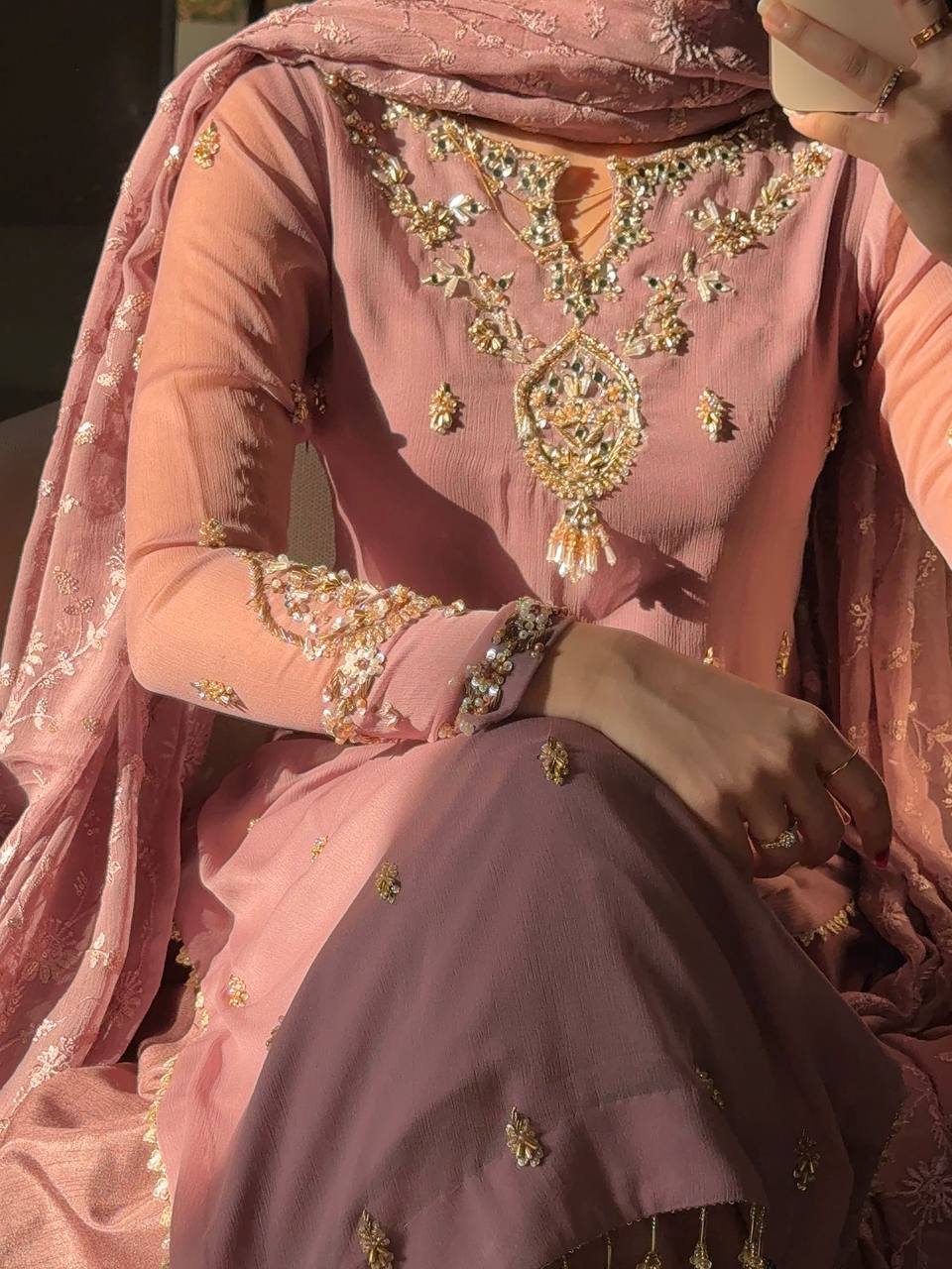 Zareeva Georgette Beads Pant Set