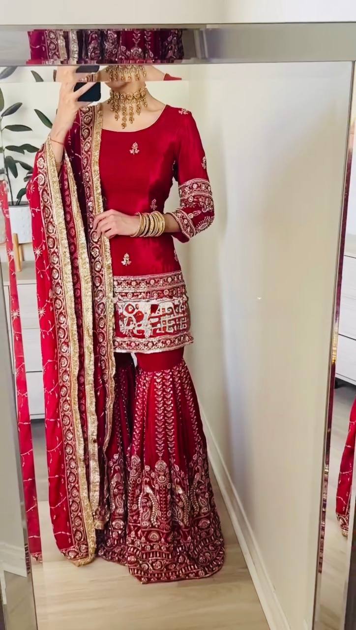 Azeeva Chinon Thread Sharara Set