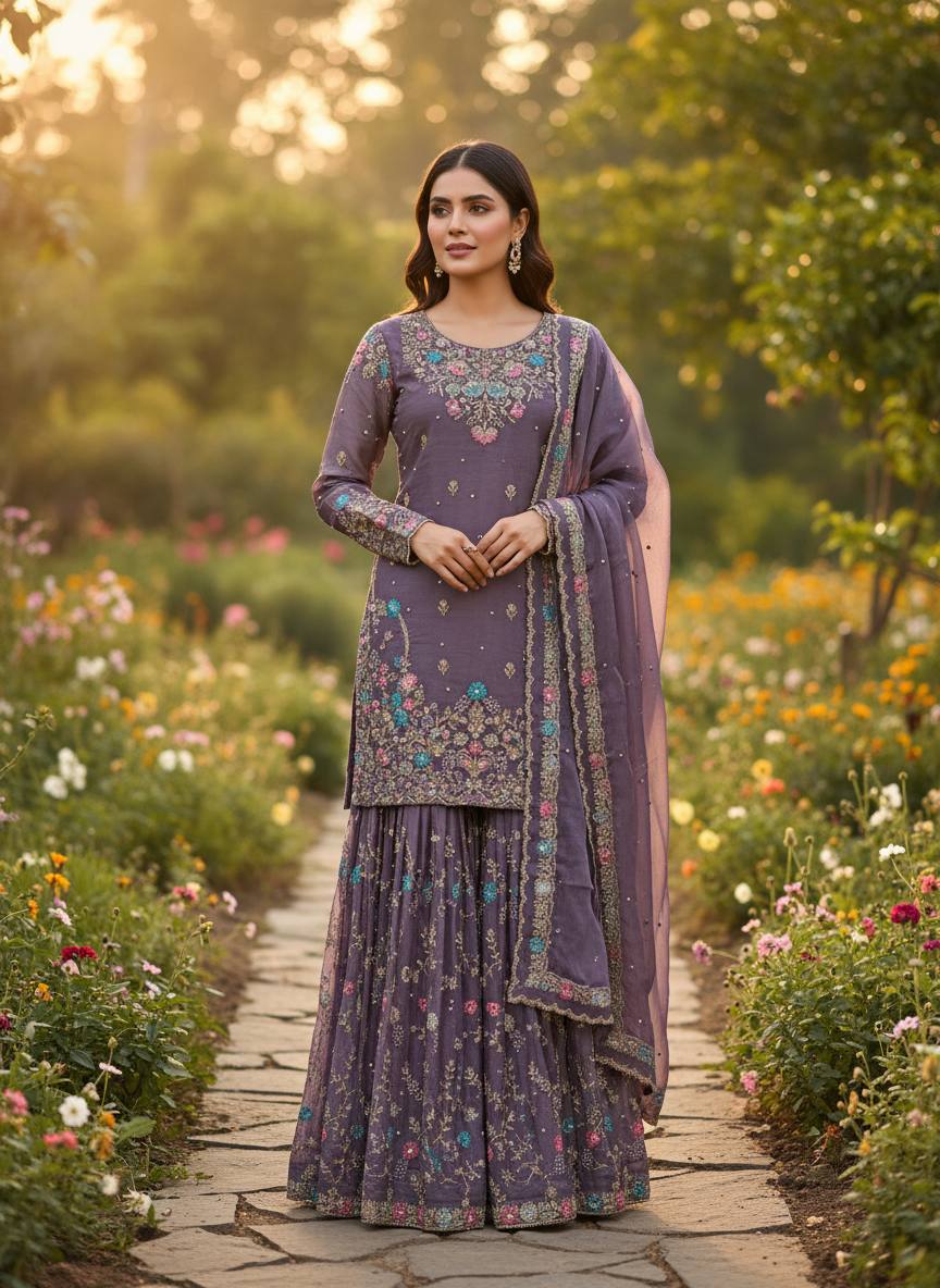 Ziranya Jmc Silk Moti Anarkali Set