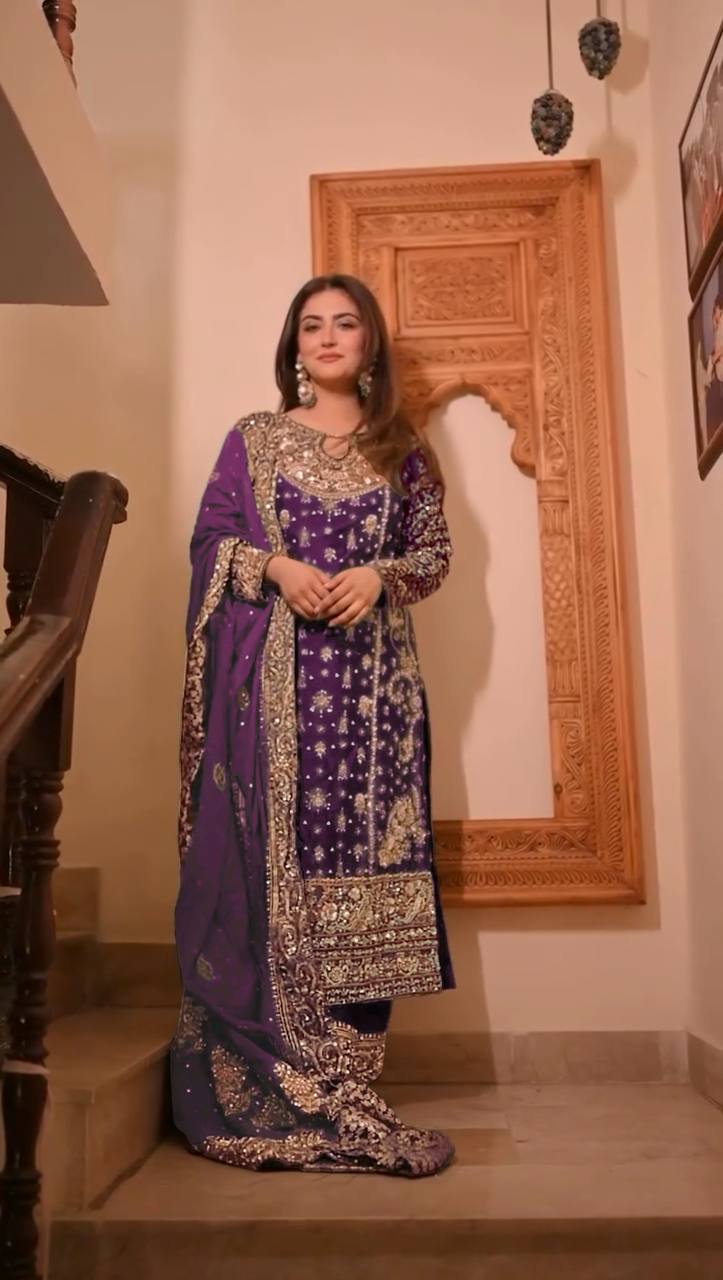 Velmira Georgette Sequence Long Set