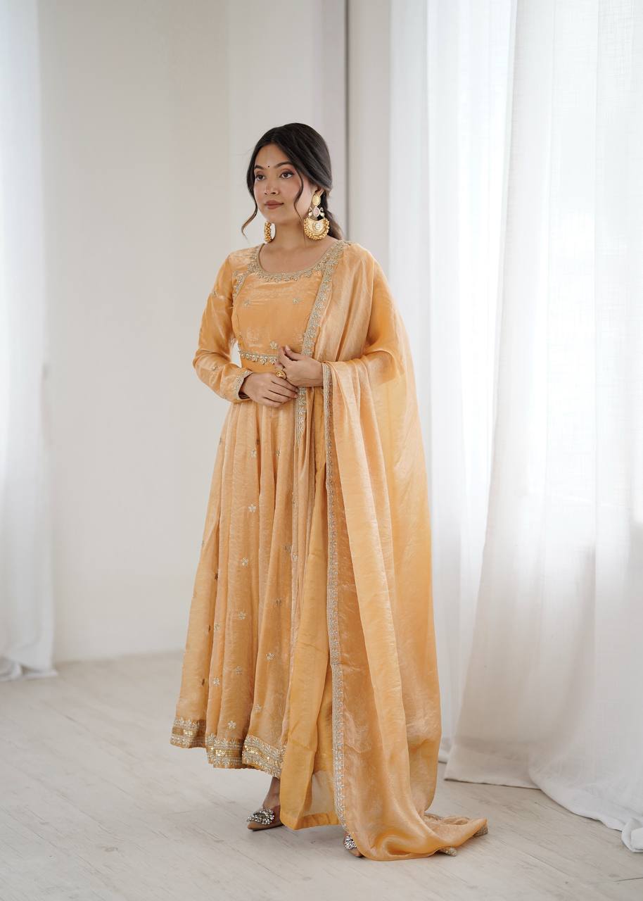 Elyndra Fandy Silk Designer Gown Set